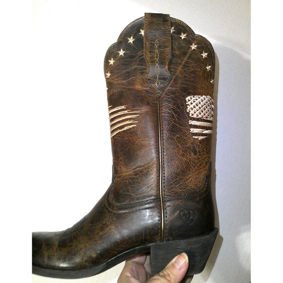 New NWT NIB Womens 6 Ariat Boot Western Distressed Heritage Liberty Leather Brow - Picture 5 of 7
